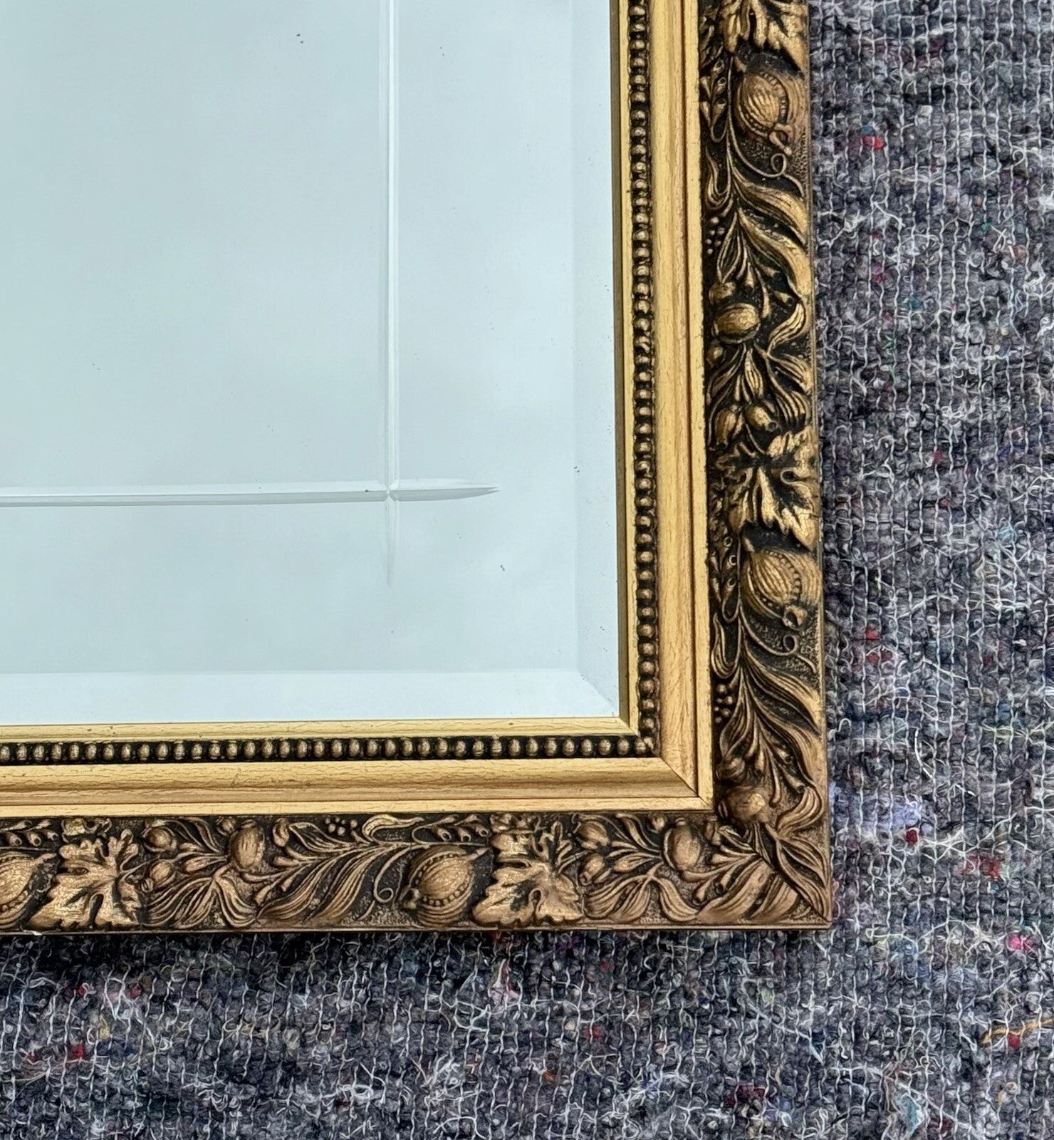 VINTAGE GOLD ORNATE BEVELLED MIRROR