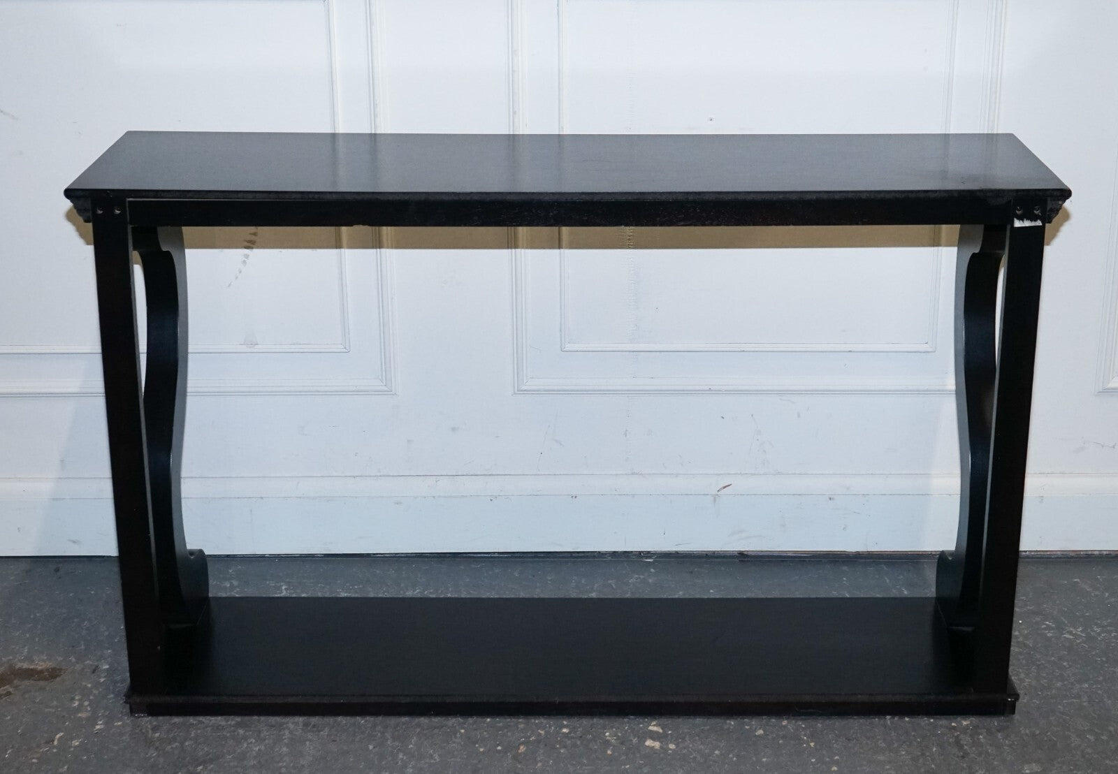 LOVELY BLACK FRENCH BAROQUE STYLE CONSOLE TABLE SIDEBOARD