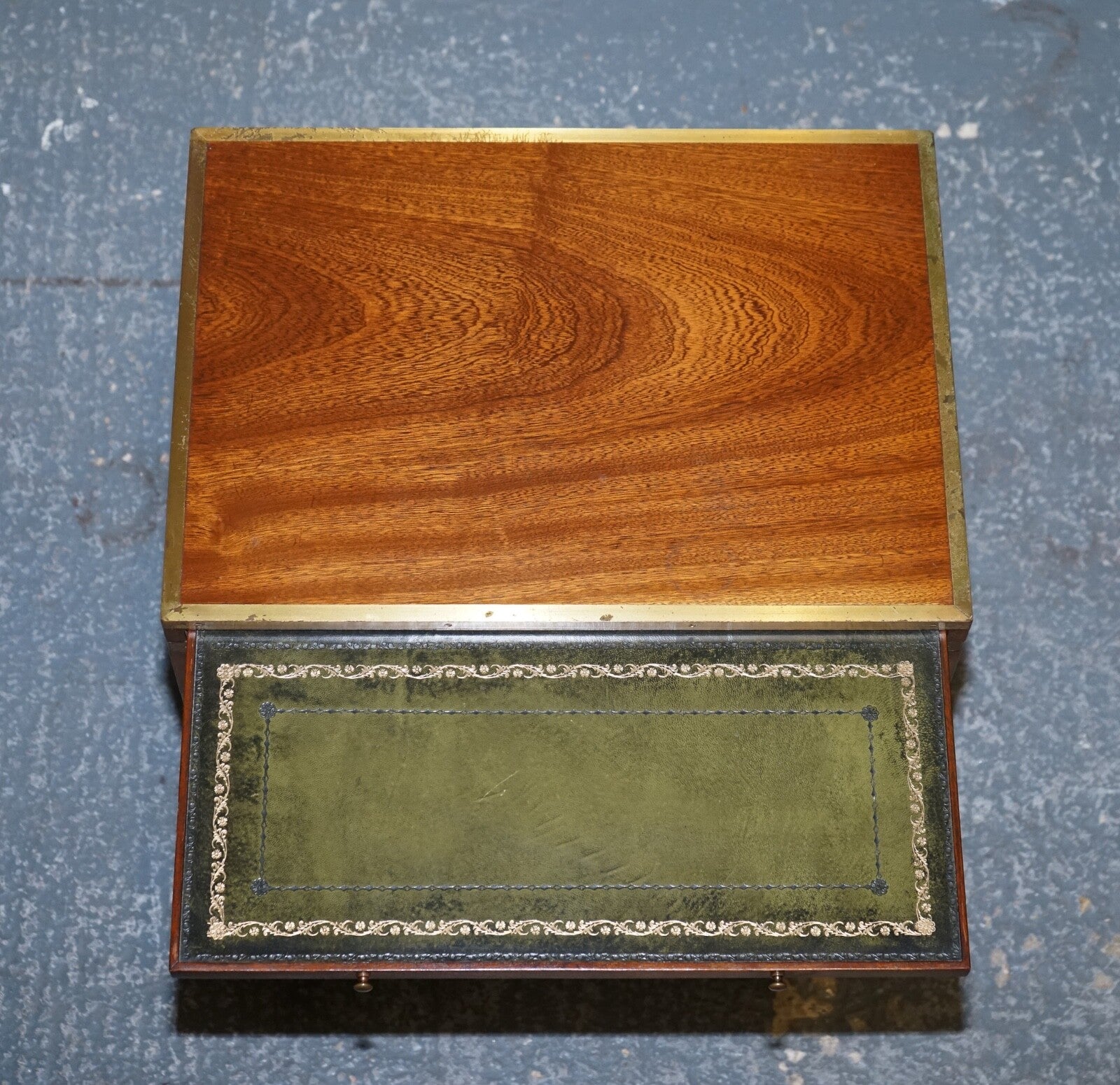 MILITARY CAMPAIGN SMALL CHEST OF DRAWERS SIDE TABLE WITH LEATHER SLIDE OUT TRAY