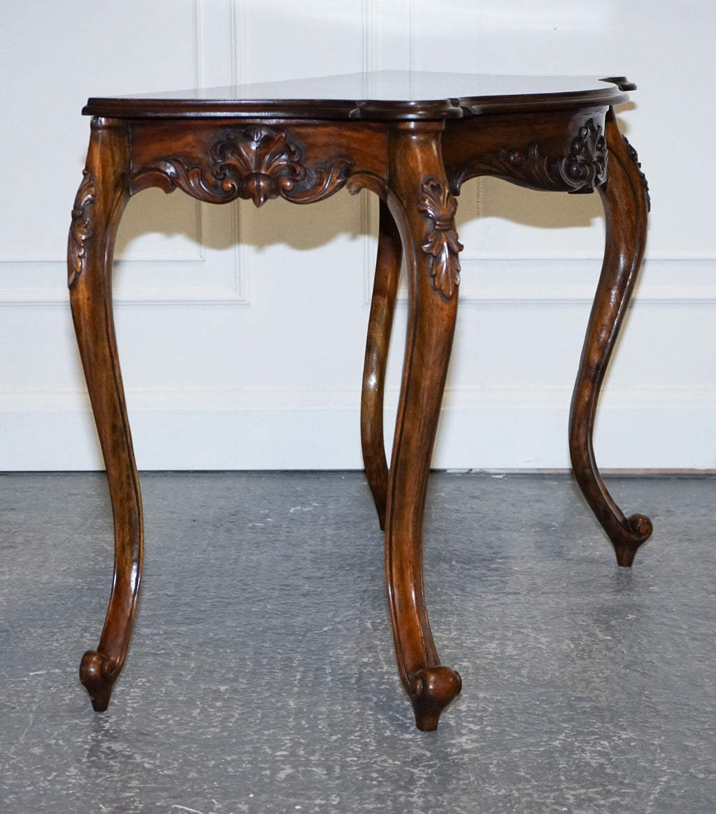 LATE 19TH CENTURY CARVED FRENCH HALL STAND CONSOLE TABLE WITH CABRIOLE LEGS