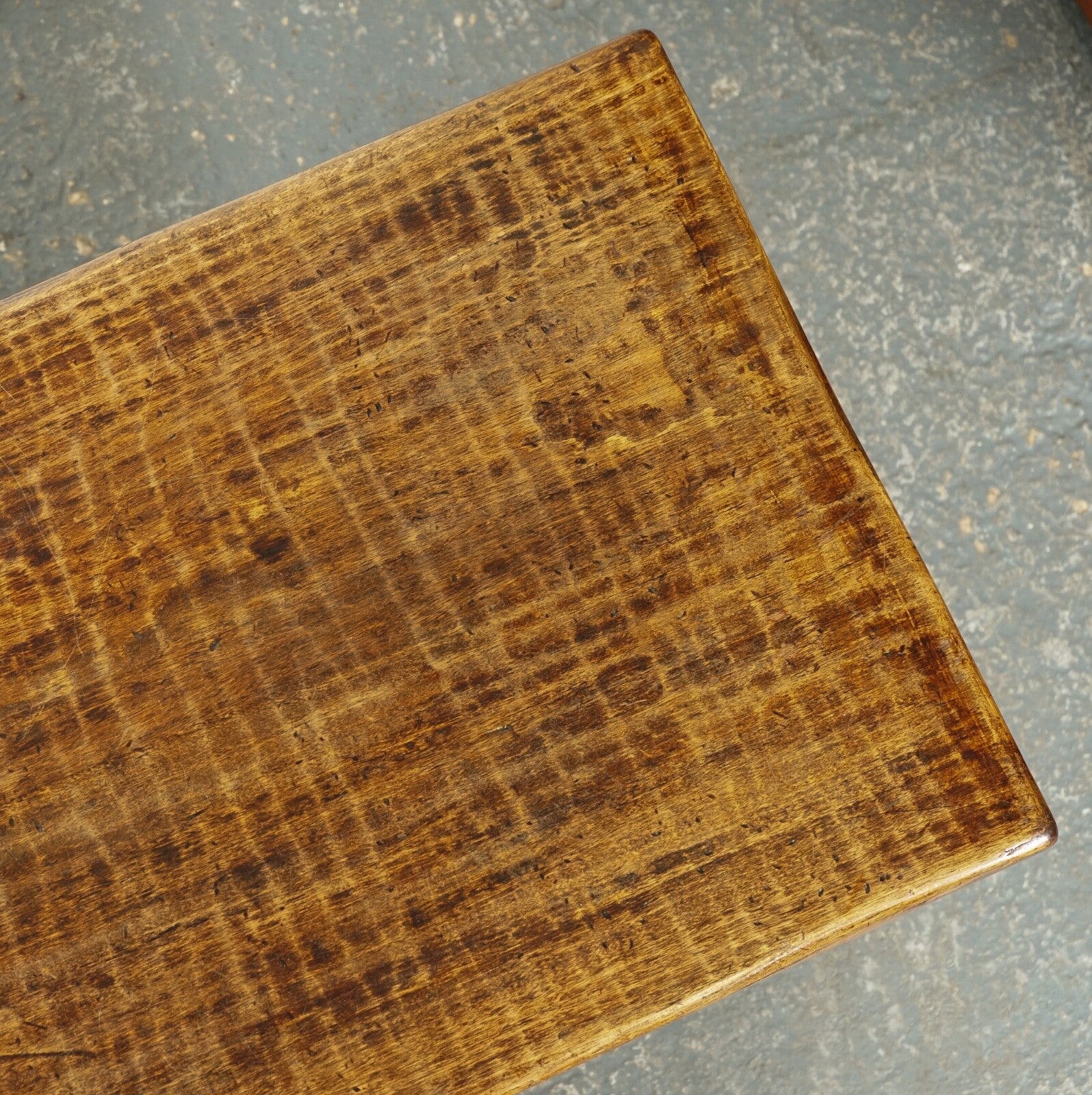 VINTAGE REFECTORY ROBERT MOUSEMAN THOMPSON STYLE DAZED OAK COFFEE TABLE J1