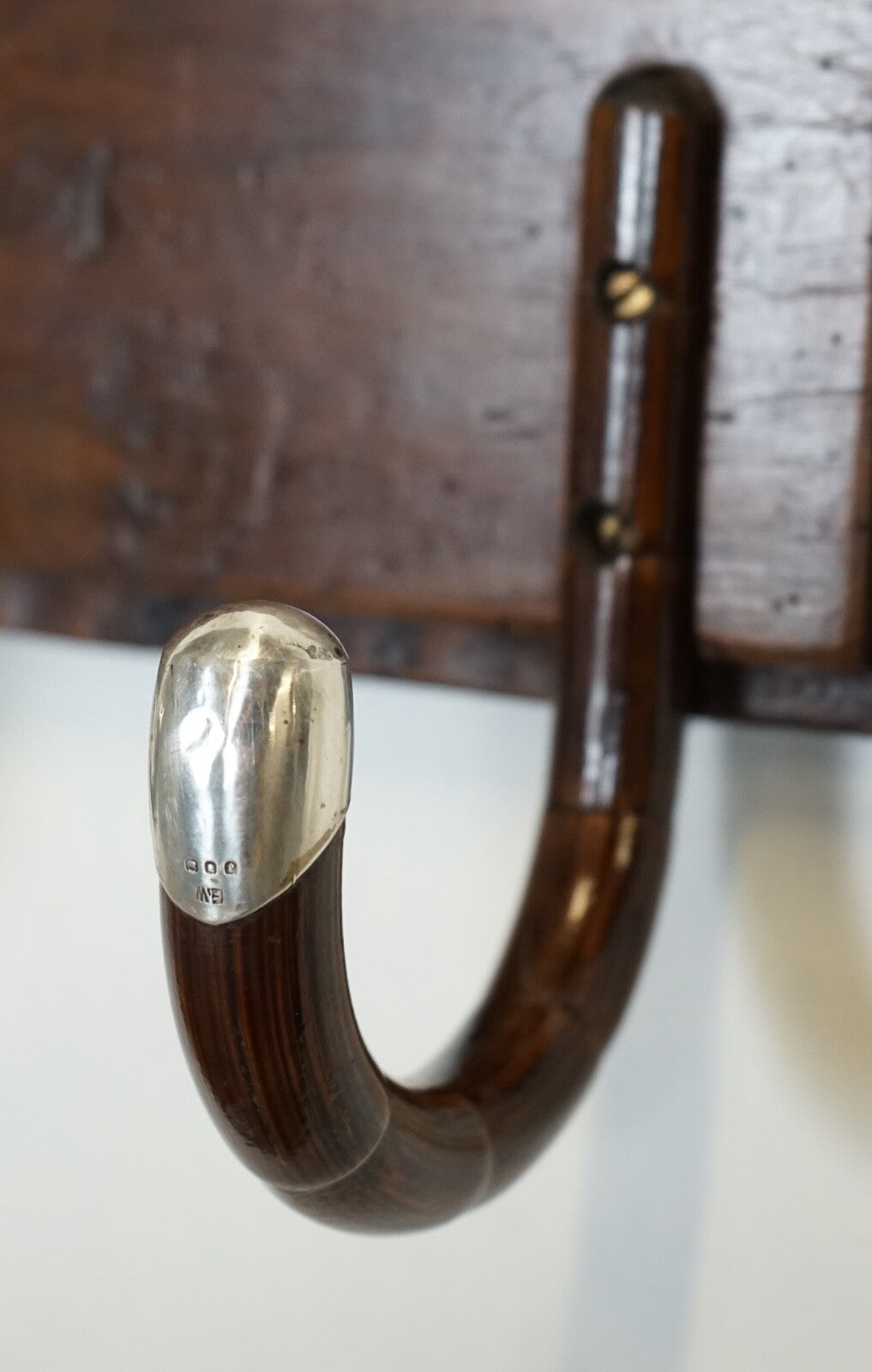 RARE CUSTOM MADE ART DECO 1920 STERLING SILVER MOUNTED HAT COAT WALL RACK J1
