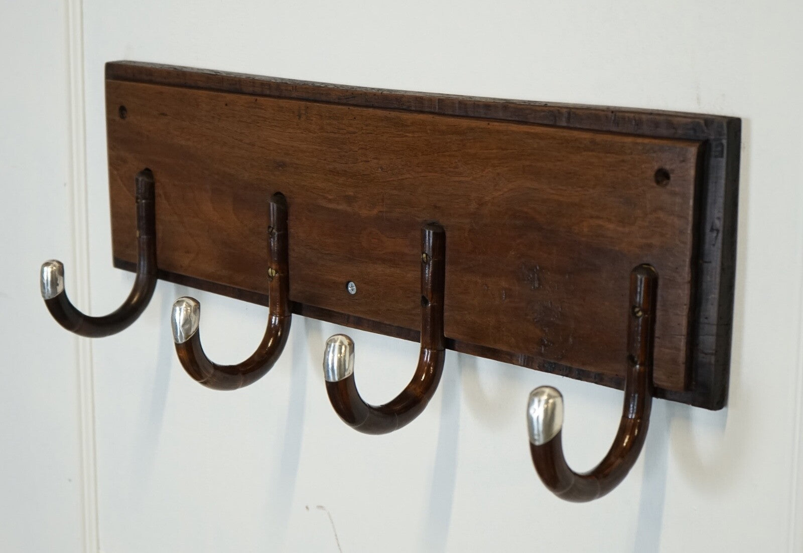 RARE CUSTOM MADE ART DECO 1920 STERLING SILVER MOUNTED HAT COAT WALL RACK J1