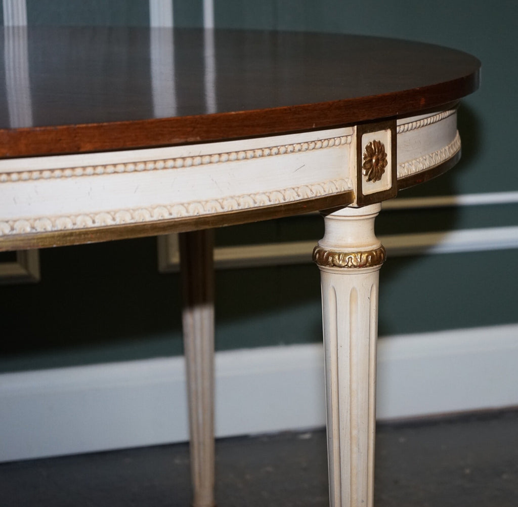 KINDEL FURNITURE CHERRYWOOD & HANDPAINTED GILDWOOD EXTENDABLE DINING TABLE