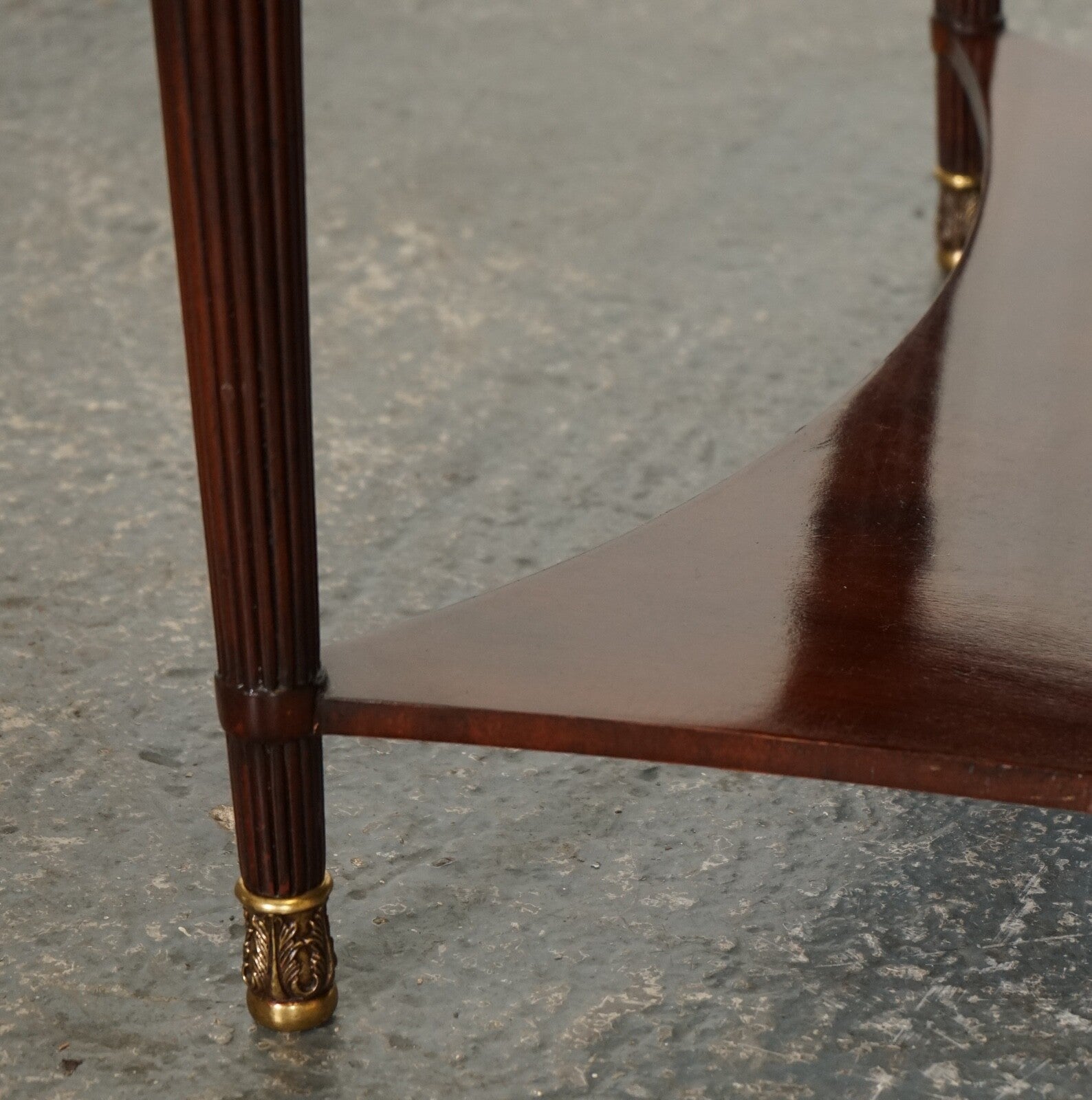 REGENCY STYLE COFFEE TABLE WITH FOUR DRAWERS BRASS FEET