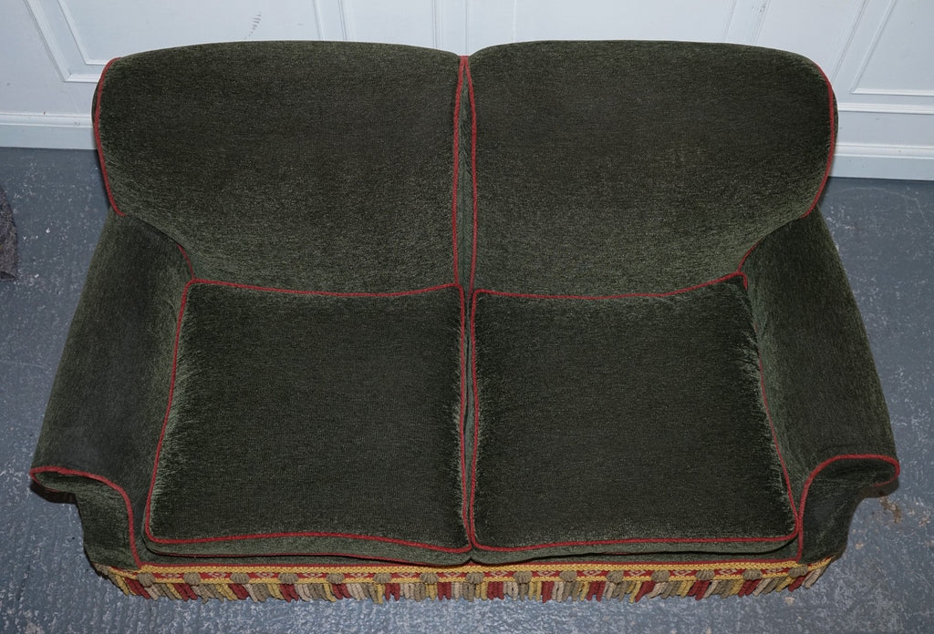 PETER DUDGEON BRITISH HANDMADE GREEN FABRIC HOWARD STYLE 2 SEATER SOFA RRP£10000