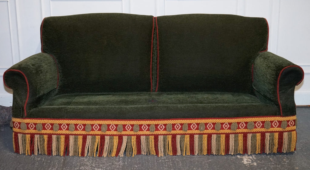 PETER DUDGEON BRITISH HANDMADE GREEN FABRIC HOWARD STYLE 3 SEATER SOFA RRP£12000