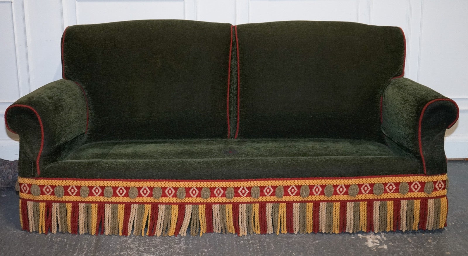 PETER DUDGEON BRITISH HANDMADE GREEN FABRIC HOWARD STYLE 3 SEATER SOFA RRP£12000