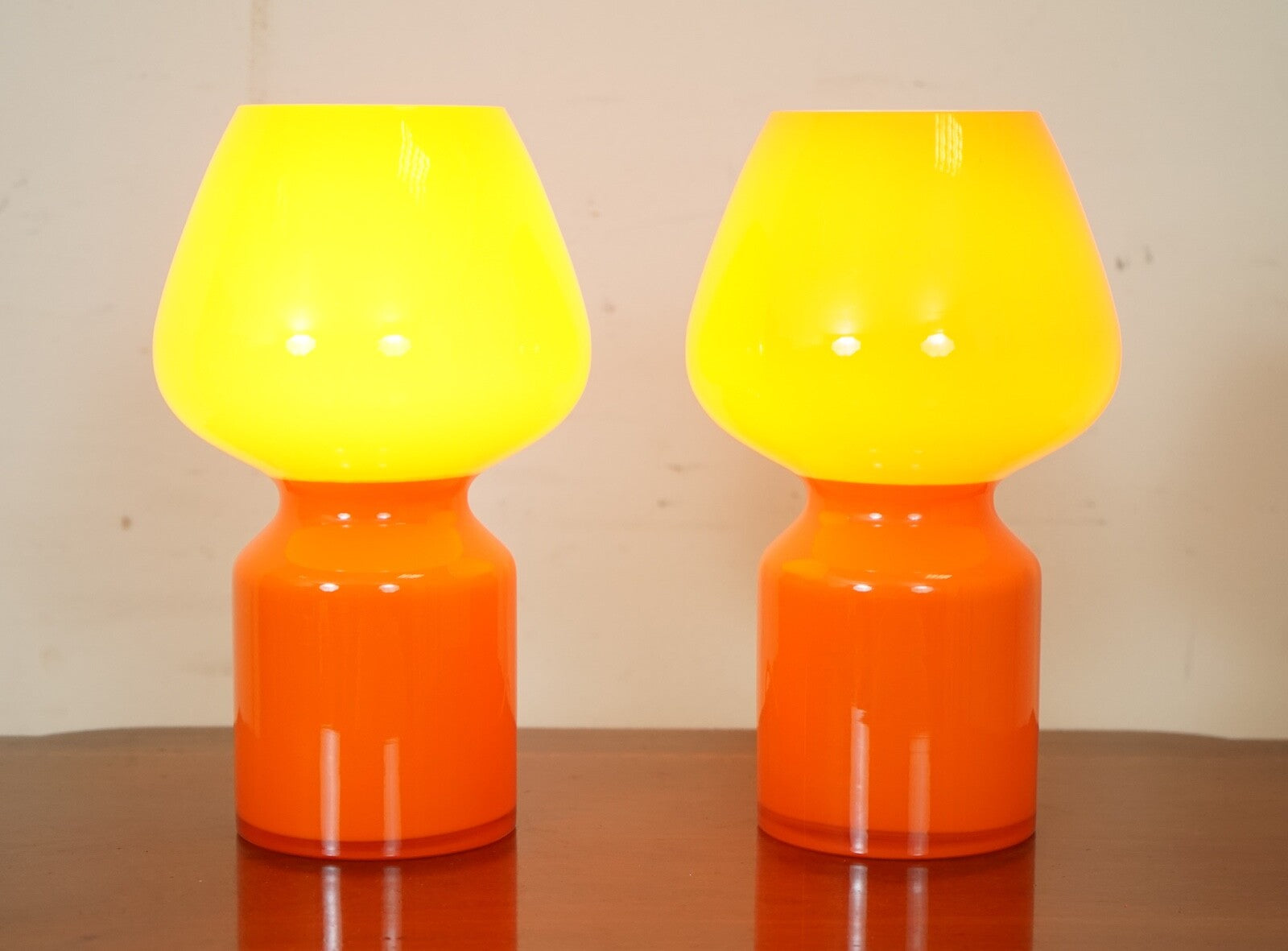 VINTAGE MASSIMO VIGNELLI STYLE 'FUNGO' TABLE LAMPS 1950s