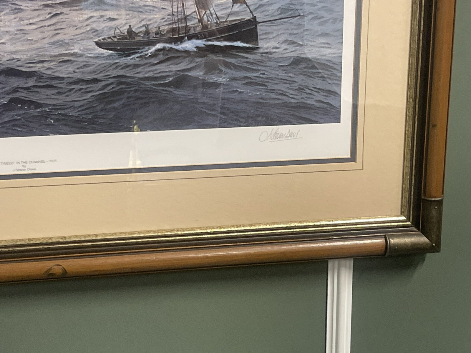 LIMITED PRINT 467/600 BY J. STEVEN JEWS THE TWEED IN THE CHANNEL 1875 CAMPAIGN