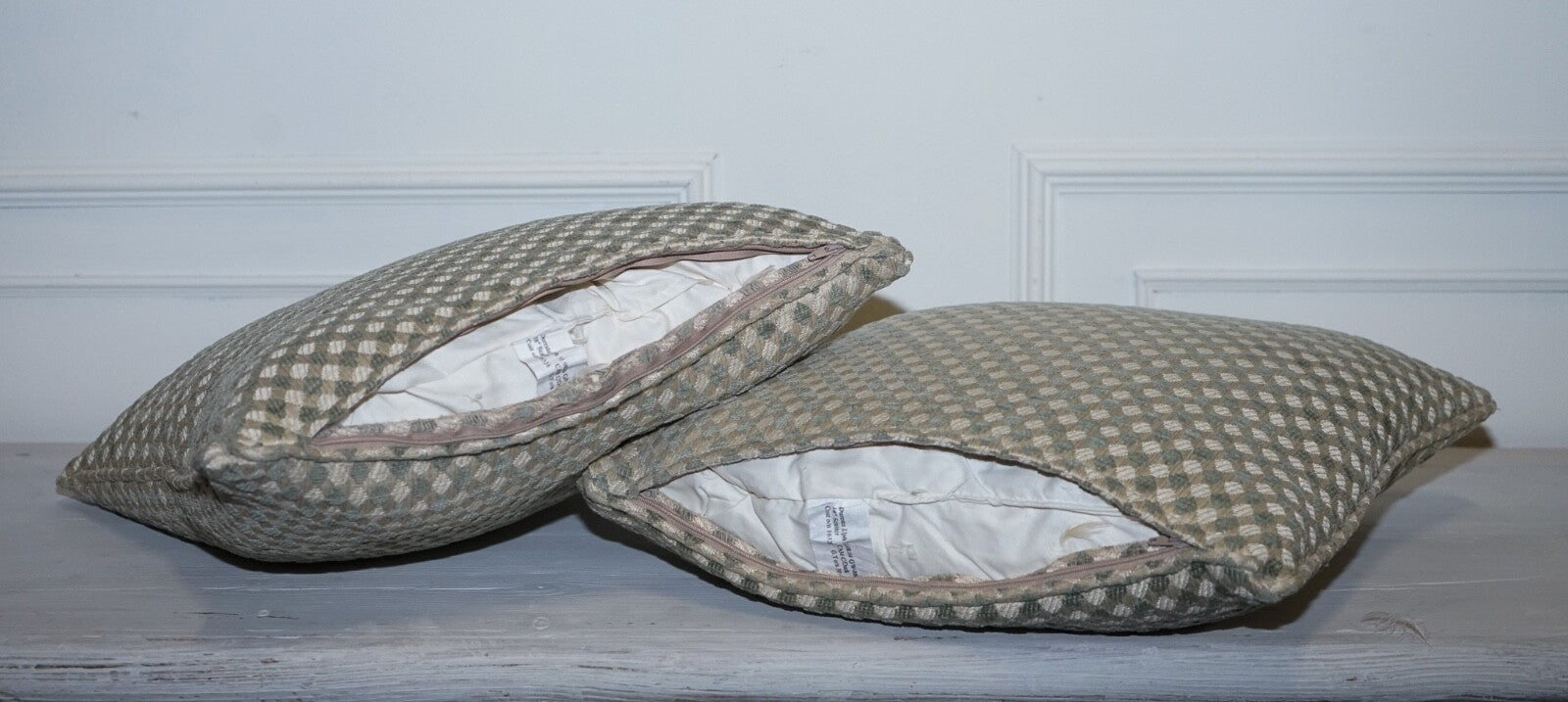 VINTAGE DURESTA DUCK SCATTER CUSHION CREAM AND SAGE