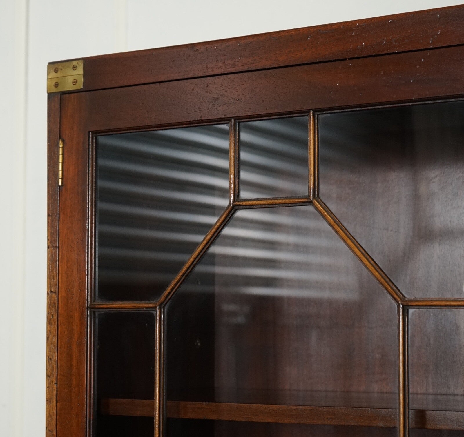 VINTAGE BEVAN FUNNELL MILITARY CAMPAIGN ASTRAL GLAZED LIBRARY DISPLAY CABINET