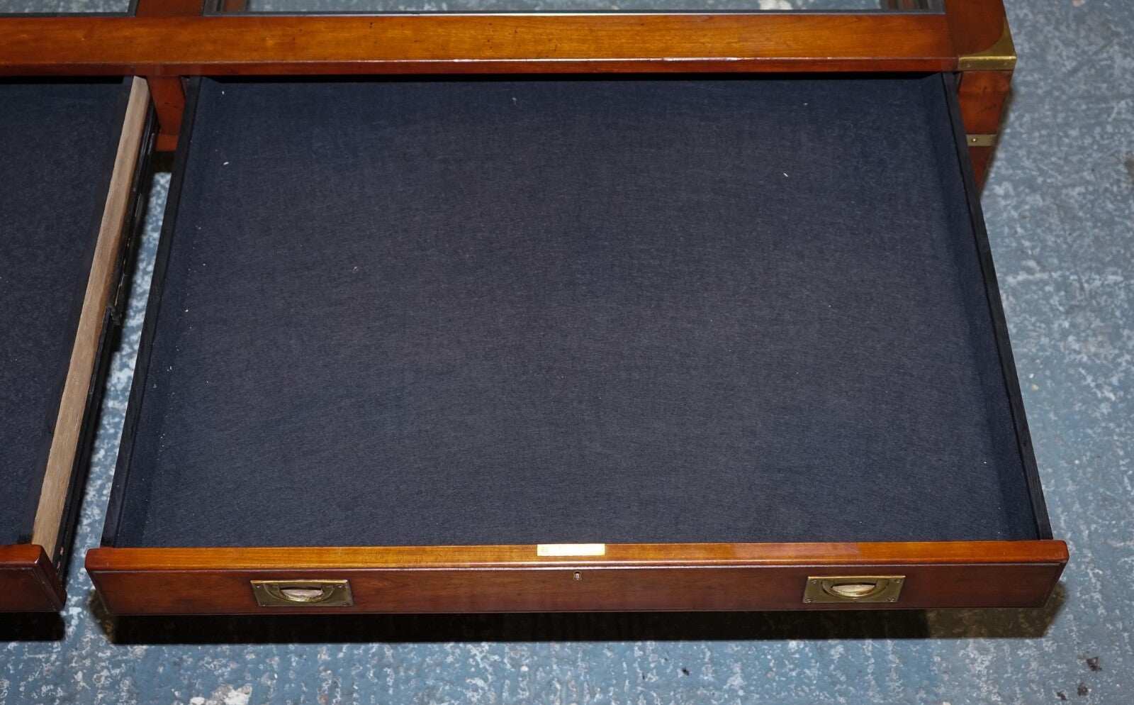 VERY LARGE COFFEE TABLE WITH INLAID GLASS PANELS  MADE BY KENNEDY HARRODS
