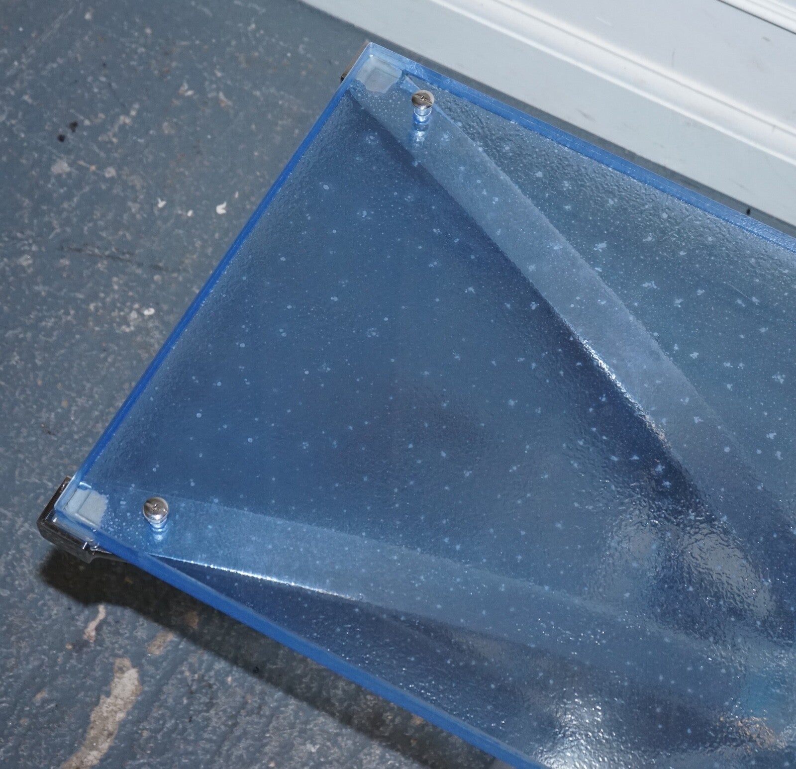 RARE CUSTOM HAND MADE GLASS MARINE GRADE STAINLESS STEEL COFFEE TABLE BY SOLIART