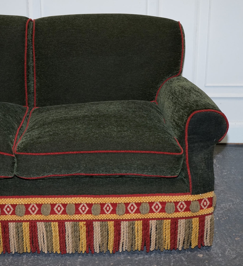 PETER DUDGEON BRITISH HANDMADE GREEN FABRIC HOWARD STYLE 2 SEATER SOFA RRP£10000