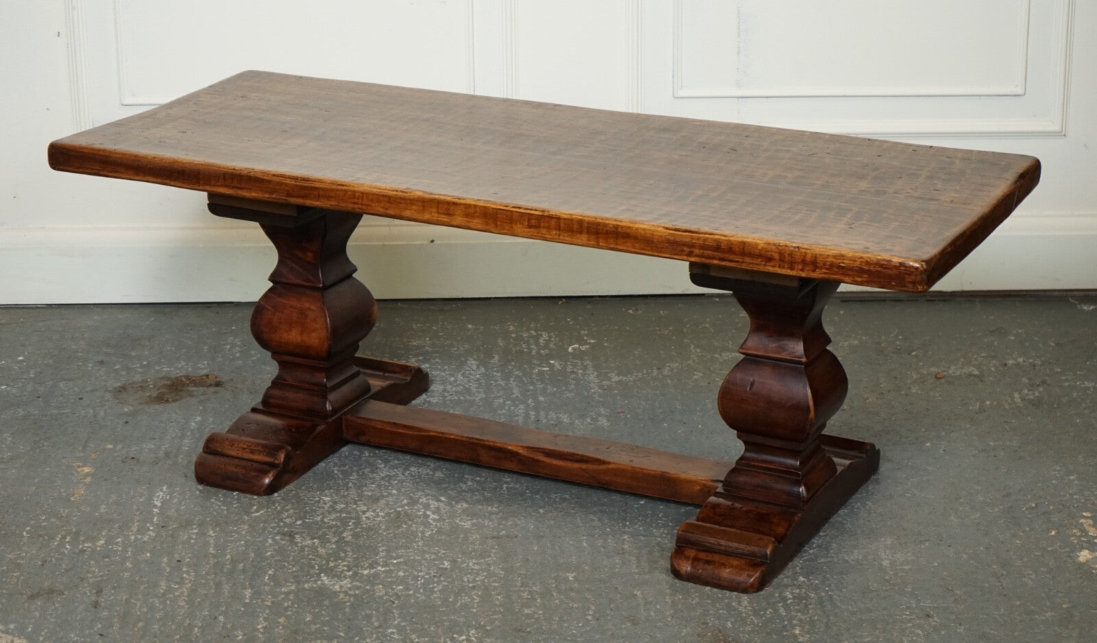 VINTAGE REFECTORY ROBERT MOUSEMAN THOMPSON STYLE DAZED OAK COFFEE TABLE J1