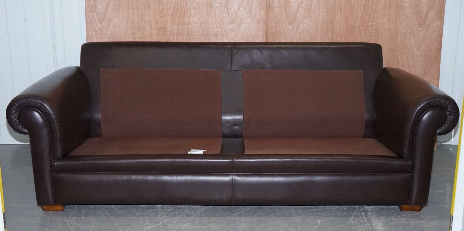 HARRODS DIVINE DURESTA GARRICK 3 SEATER BROWN LEATHER FEATHER FILLED RRP £5,000