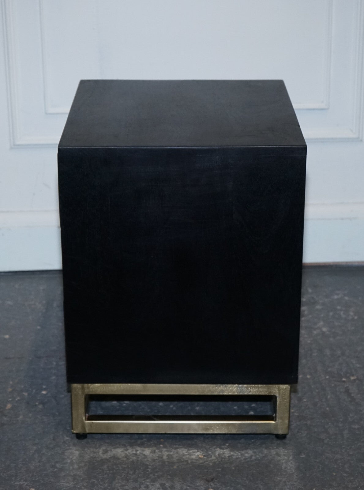 EX SHOWROOM ATKING AND THYME HEX BLACK AND GOLD BEDSIDE TABLE