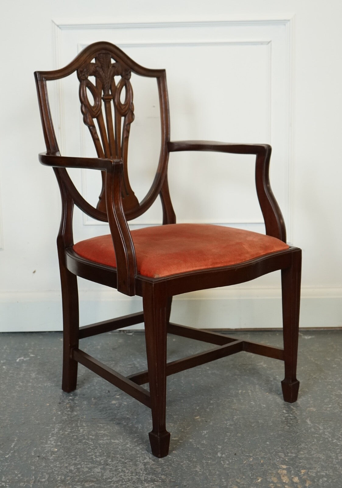LOVELY PAIR OF VICTORIAN HEPPLEWHITE CARVER HALLWAY SIDE CHAIRS FEATHER FILLED
