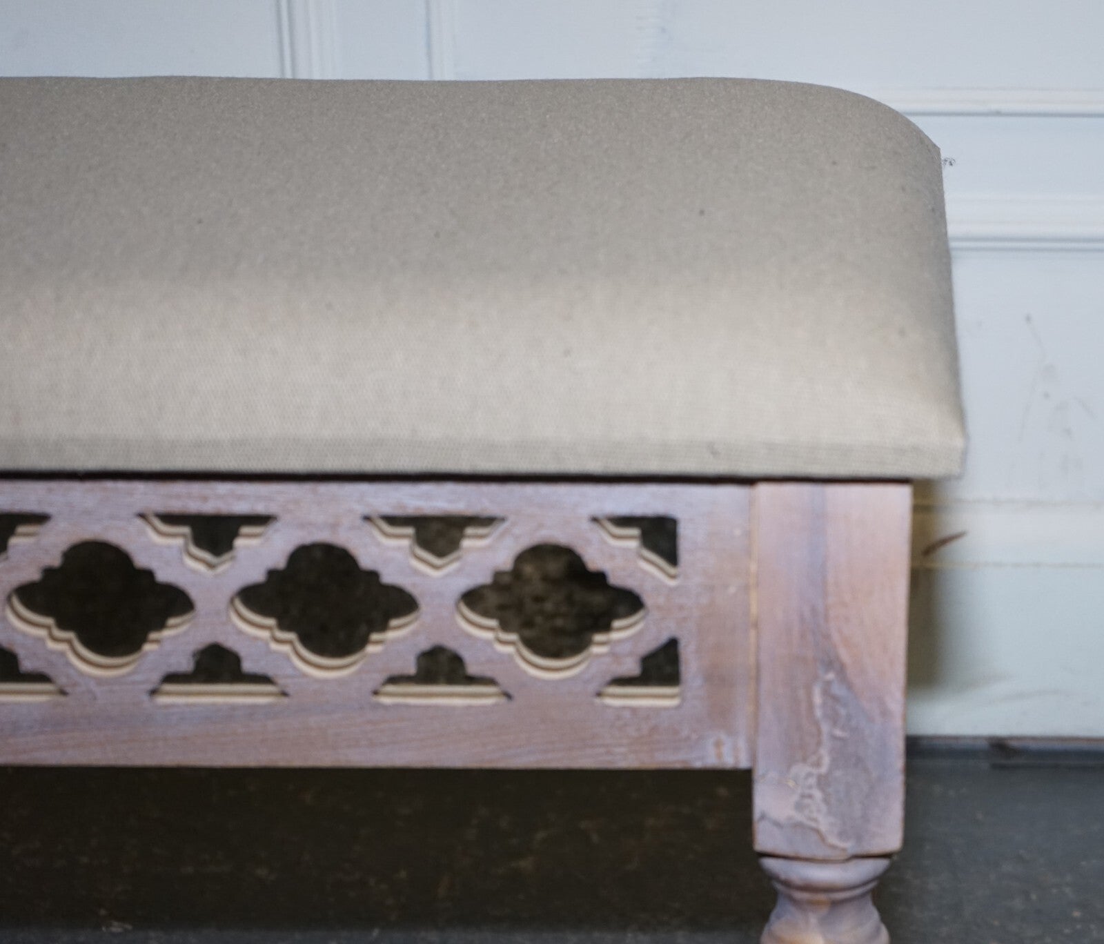 PAINTED MIRRORED PINK VANITY STOOL WiTH CREAM FABRIC DRESSING TABLE AVAILABLE