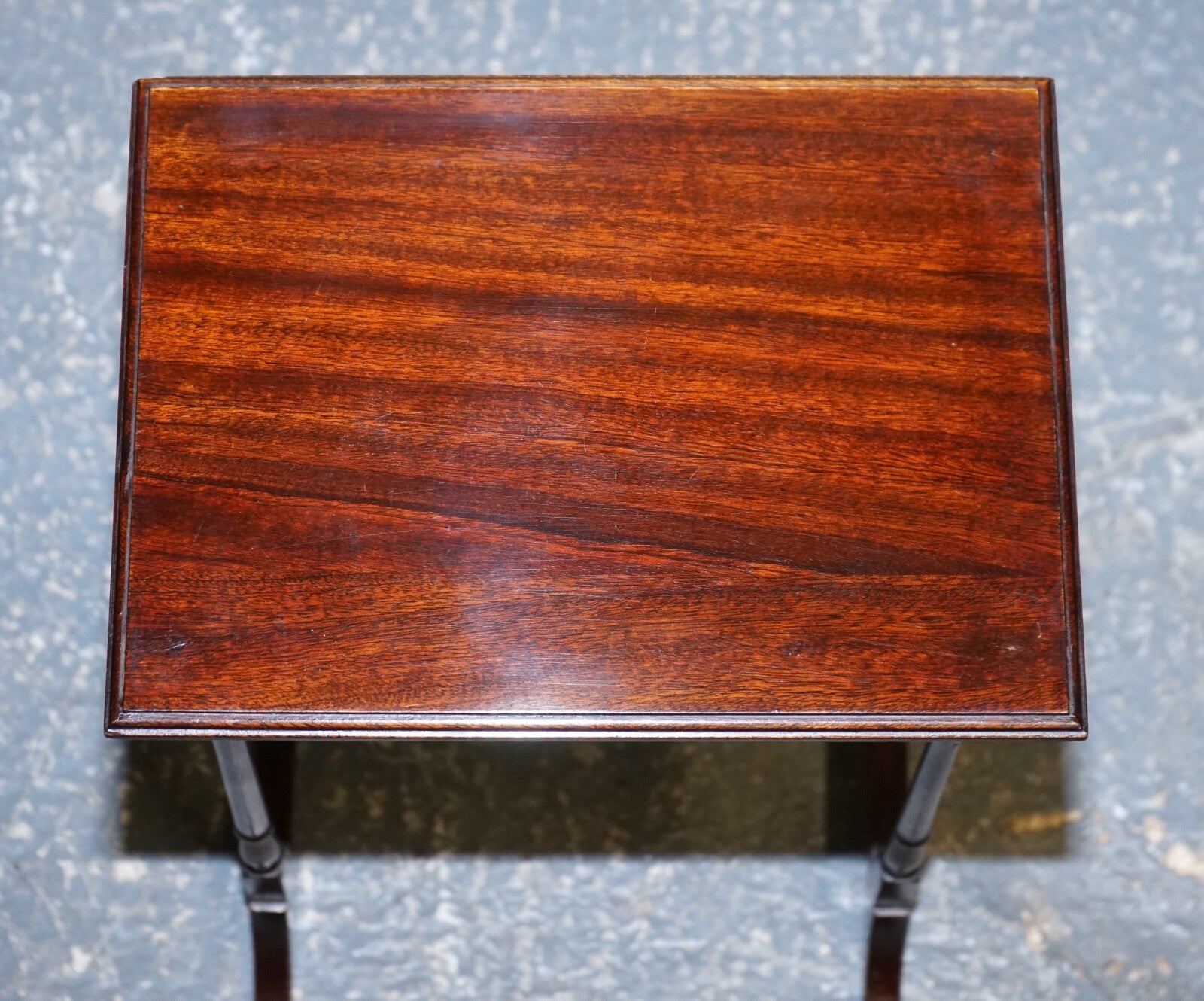 VICTORIAN NEST OF THREE NESTING TABLES SIDE TABLES WITH BAMBOO LEGS