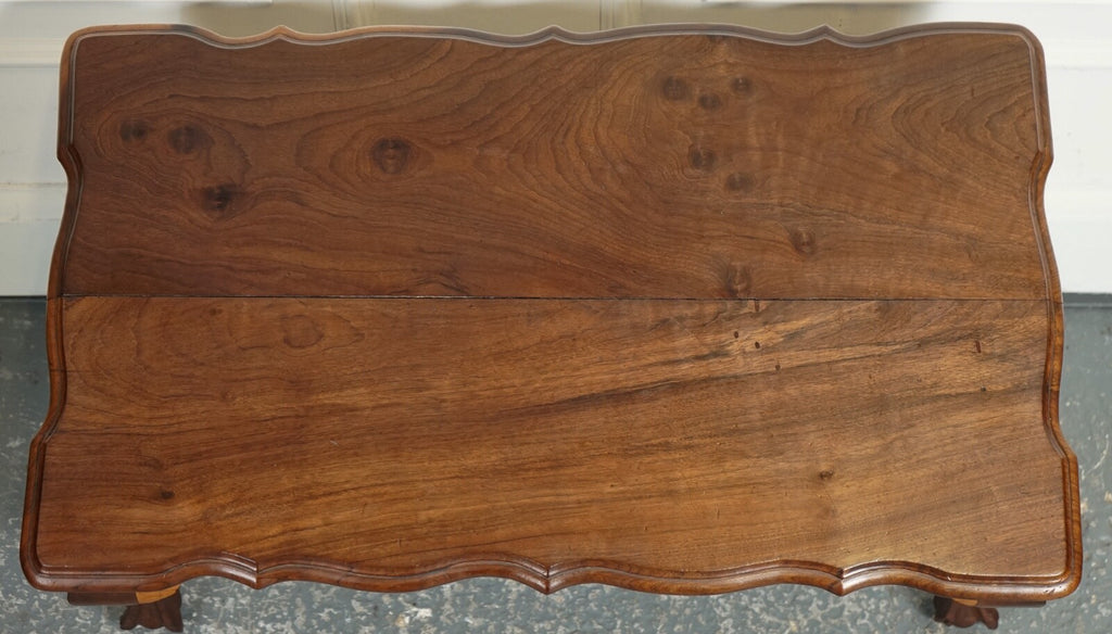 LOVELY HARDWOOD COFFEE TABLE ON CLAW & BALL FEET J1