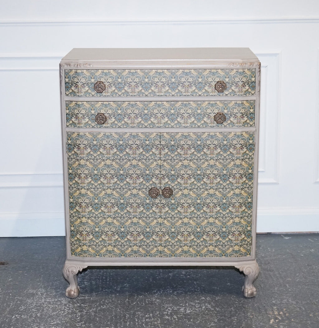 1930s WARING & GILLOW HAND PAINTED CHEST OF DRAWERS CUPBOARD WILLIAM MORRIS