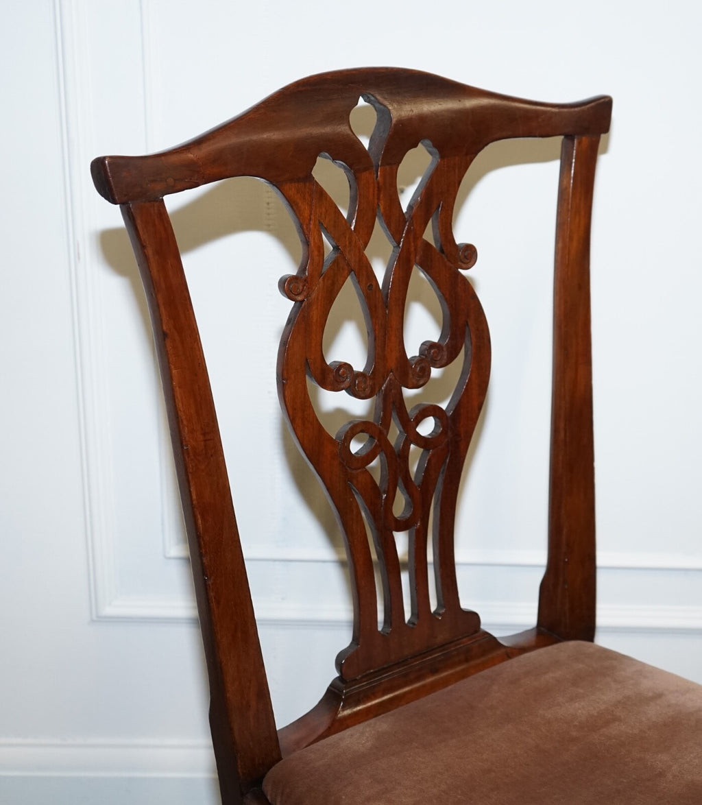 LOVELY CHIPPENDALE STYLE SET OF 6 DINING CHAIRS H FRAME