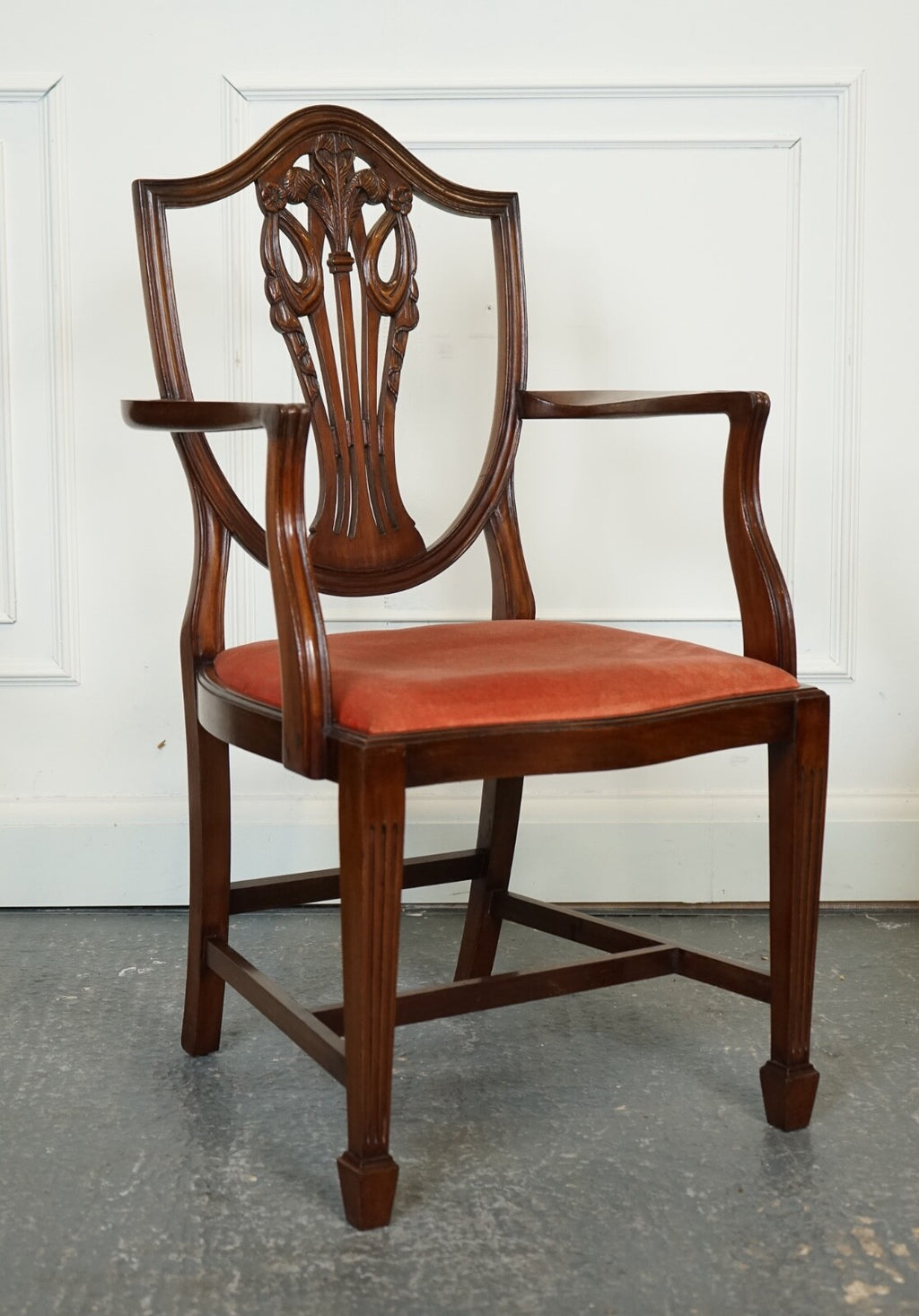 LOVELY PAIR OF VICTORIAN HEPPLEWHITE CARVER HALLWAY SIDE CHAIRS FEATHER FILLED