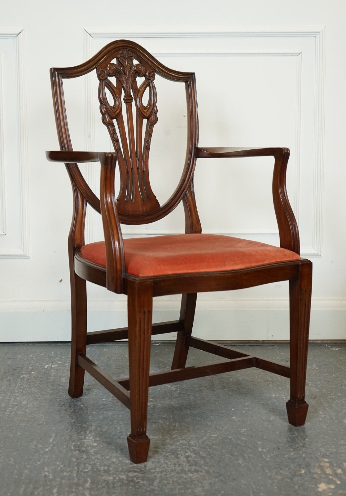 LOVELY PAIR OF VICTORIAN HEPPLEWHITE CARVER HALLWAY SIDE CHAIRS FEATHER FILLED