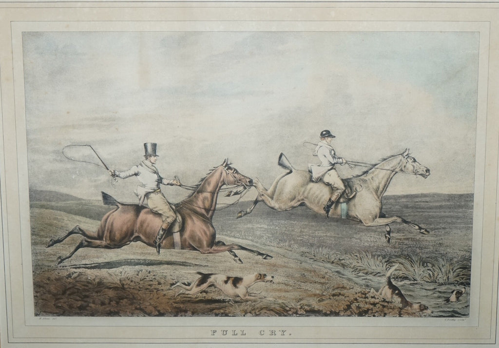SET OF FOUR PRINTS BURR WALNUT FRAMES IN THE MANNER OF HENRY THOMAS ALKEN