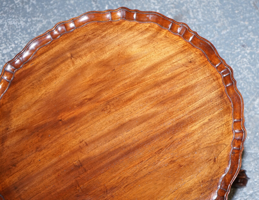LOVELY LARGE HARDWOOD LARGE PIE CRUST TILT TOP SIDE WINE PLANT LAMP TABLE