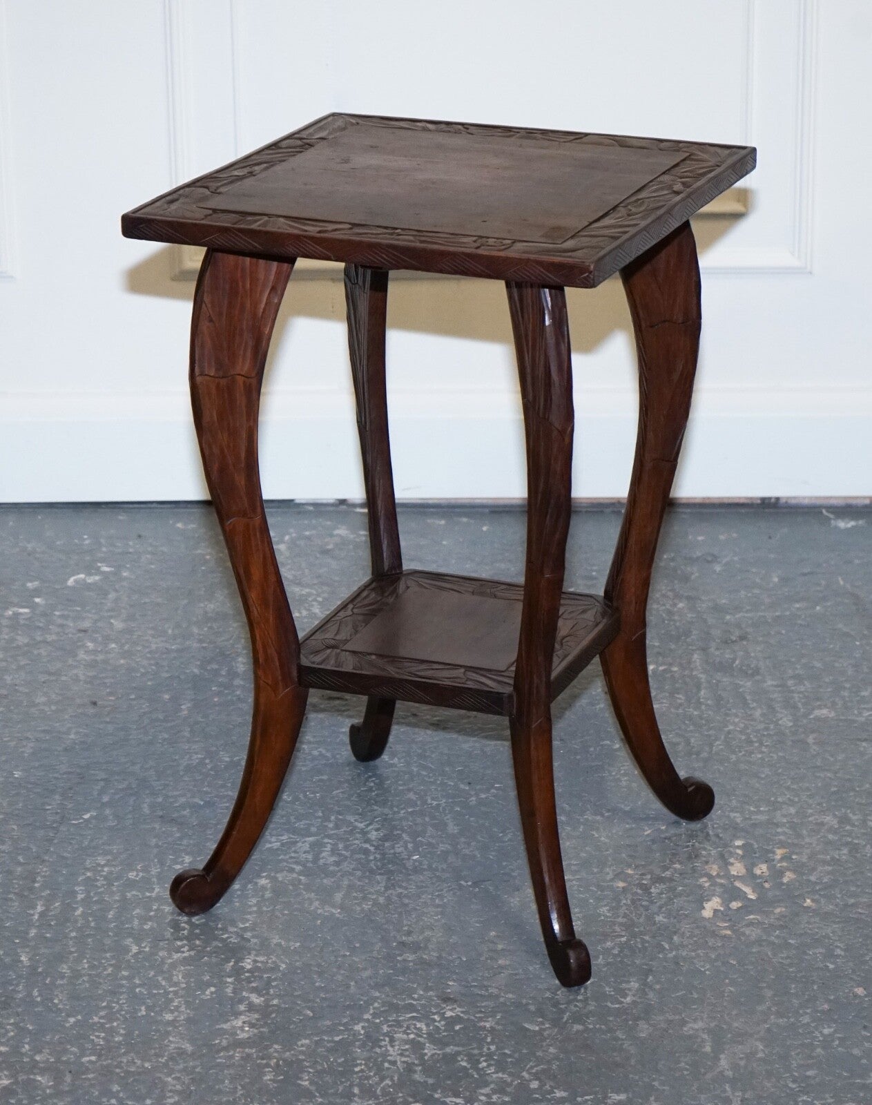 LIBERTY'S LONDON 1950's HAND CARVED OCCASIONAL SIDE END LAMP WINE TABLE