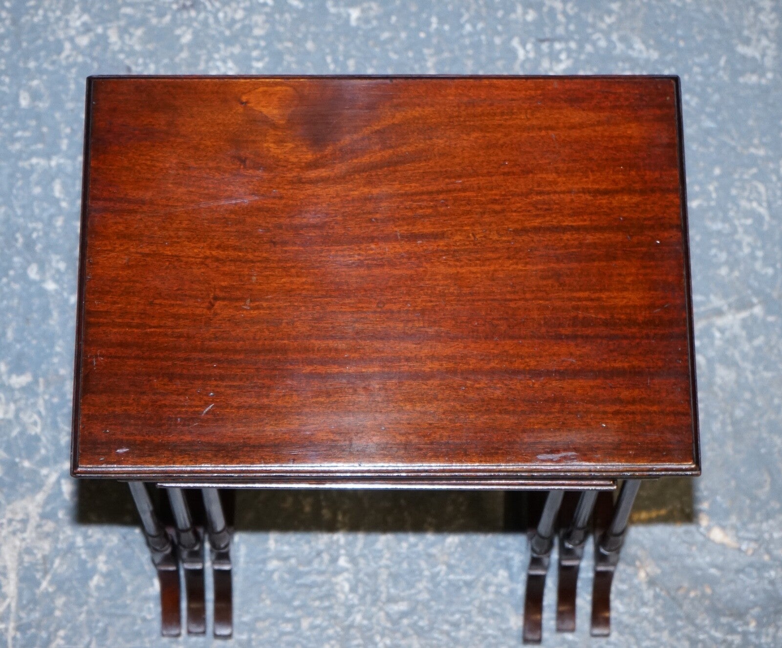 VICTORIAN NEST OF THREE NESTING TABLES SIDE TABLES WITH BAMBOO LEGS
