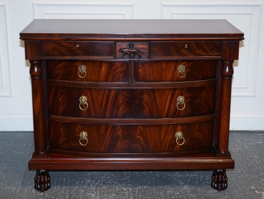 RALPH LAUREN FRENCH EMPIRE STYLE FLAMED MAHOGANY CHEST OF DRAWERS
