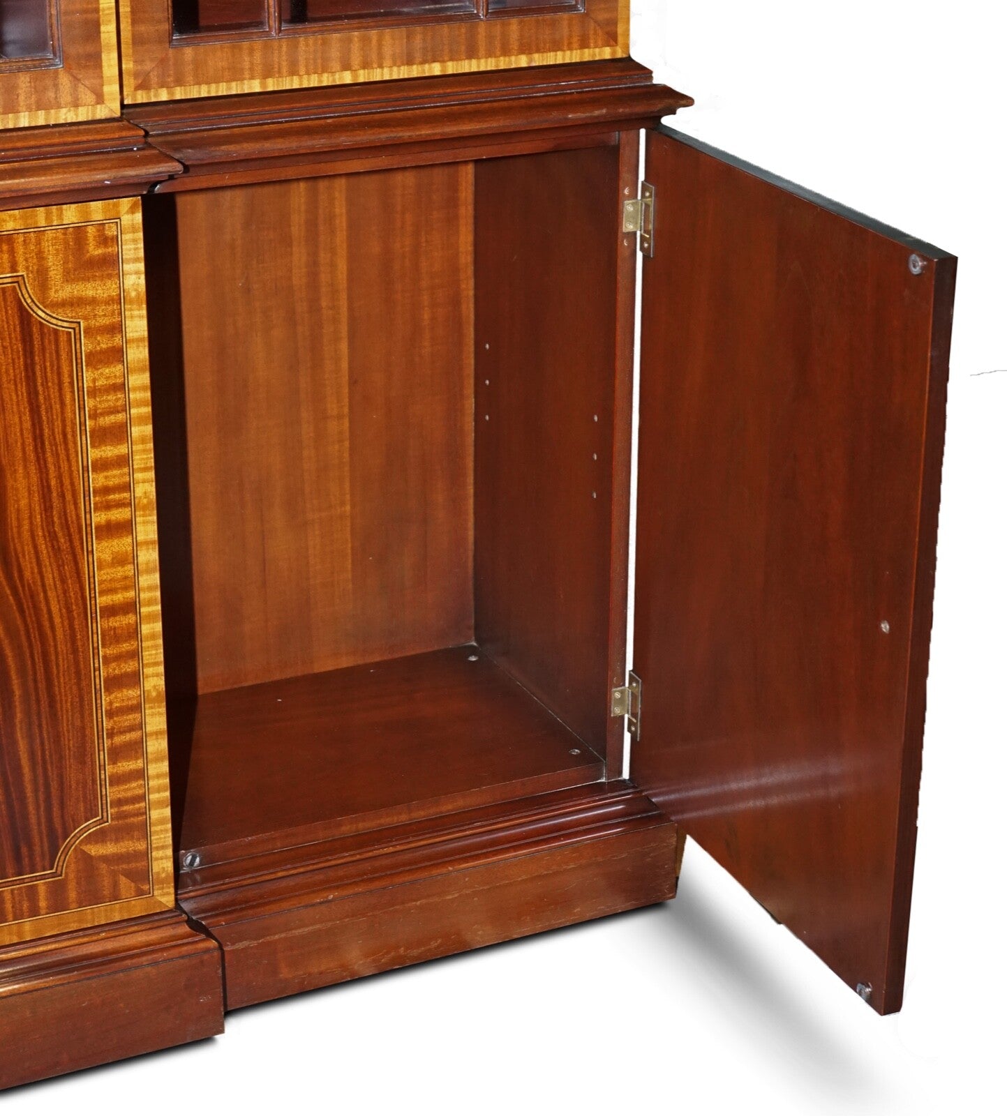 LARGE GEORGIAN STYLE MAHOGANY BREAKFRONT BOOKCASE COUNCILL FURNITURE