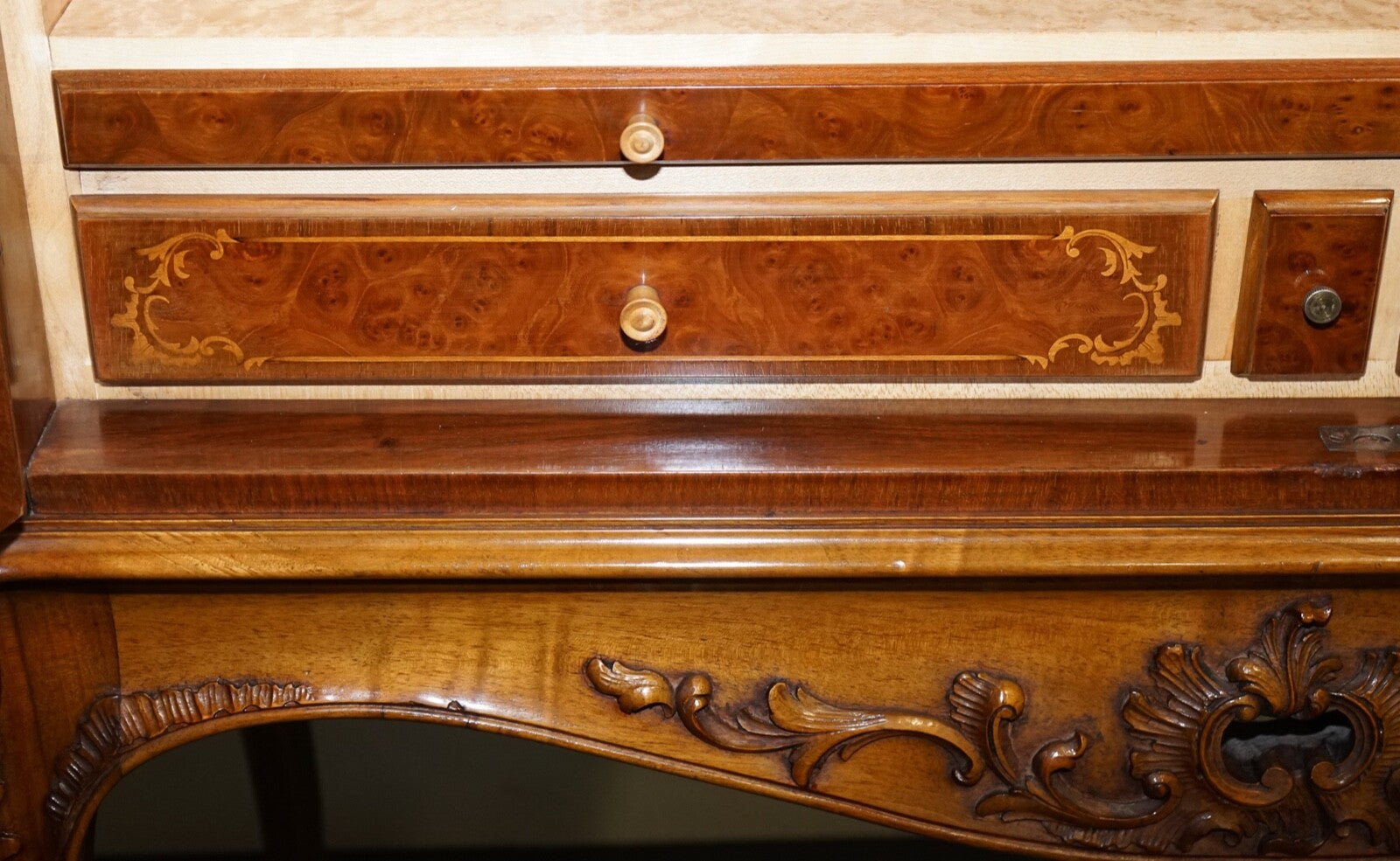GORGEOUS FRENCH WALNUT PARQUETRY DRINKS COCKTAIL BAR CABINET CUPBOARD