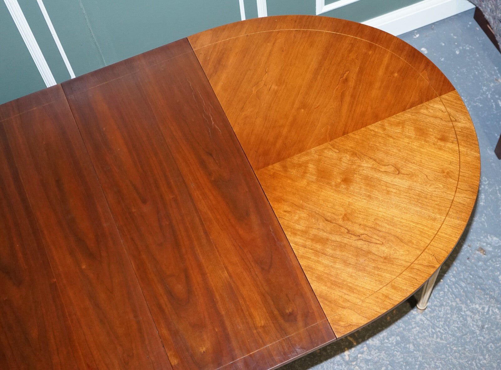 KINDEL FURNITURE CHERRYWOOD & HANDPAINTED GILDWOOD EXTENDABLE DINING TABLE
