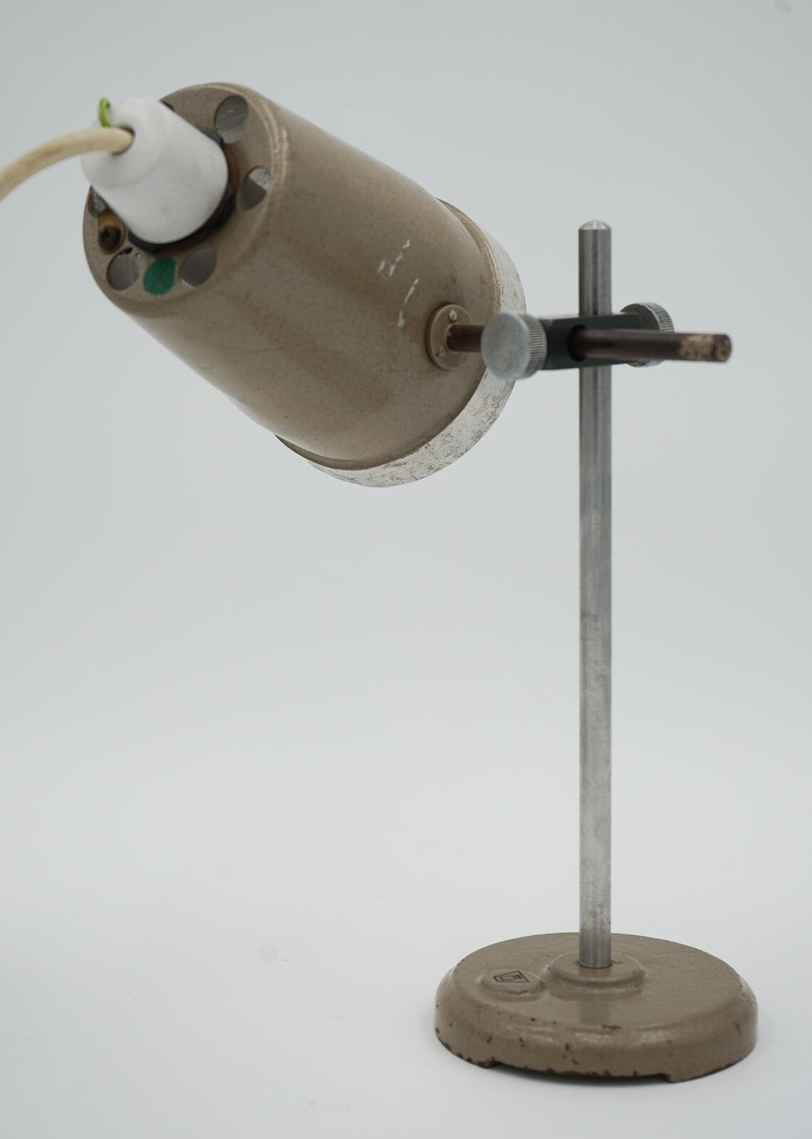 1940'S ENGLISH SALVAGED LABORATORY SCHOOL TABLE ADJUSTABLE LIGHT 007