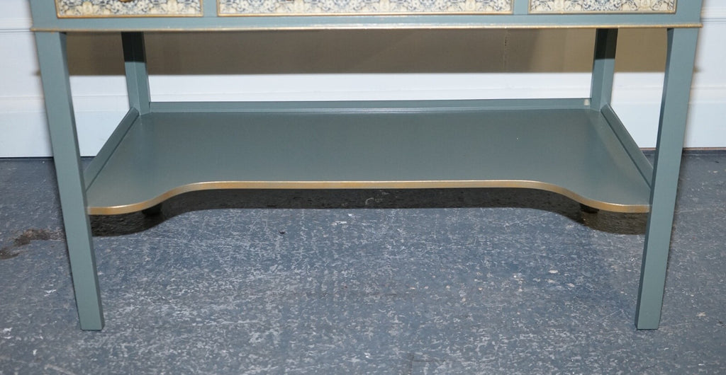 EUCALYPTUS GREEN & GOLD CONSOLE TABLE SIDEBOARD STRAWBERRY THIEF WILLIAM MORRIS