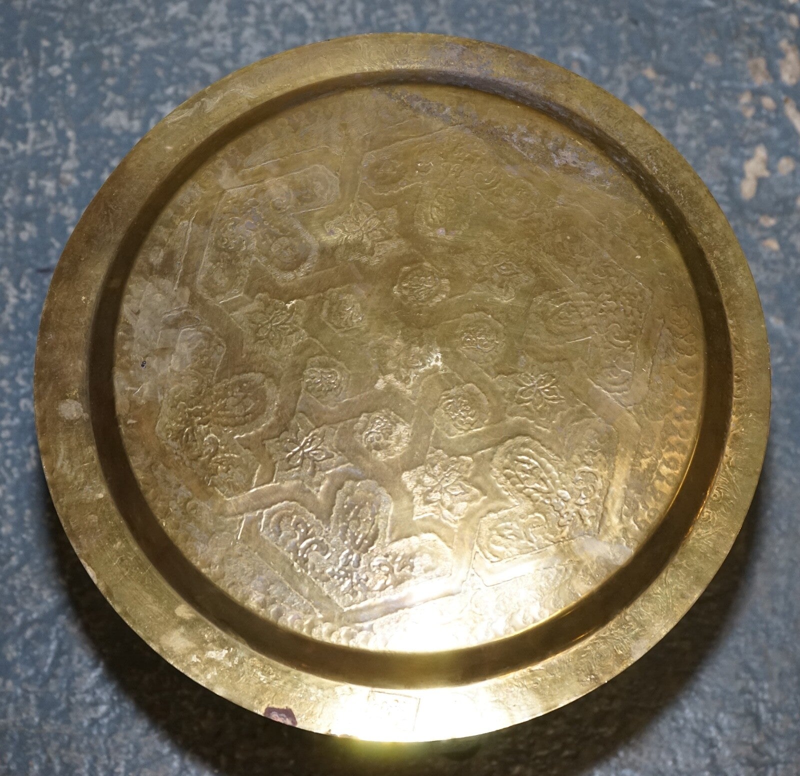 VINTAGE MOORISH MOROCCAN BRASS FOLDING TRAY TABLE
