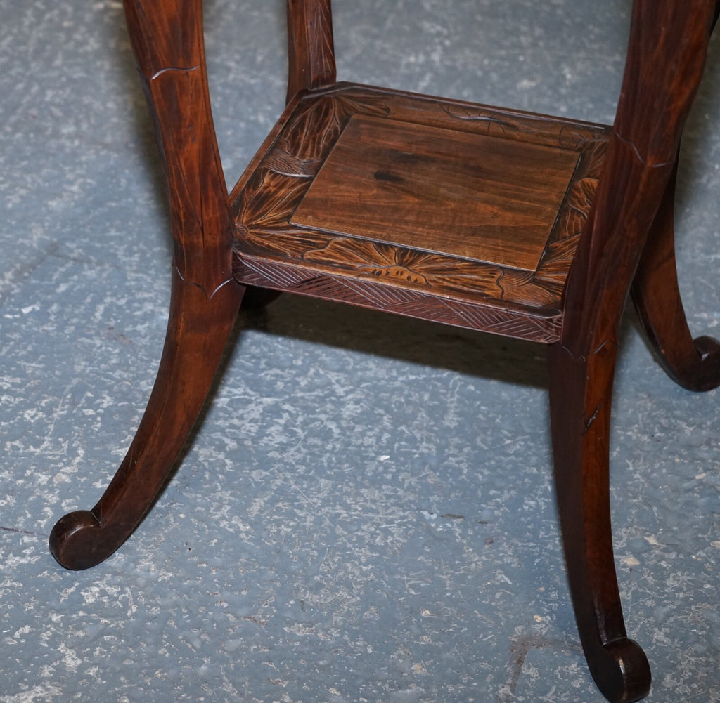 LIBERTY'S LONDON 1950's HAND CARVED OCCASIONAL SIDE END LAMP WINE TABLE