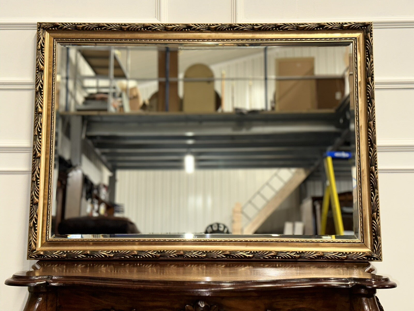 LOVELY VINTAGE GOLD ORNATE BEVELLED MIRROR