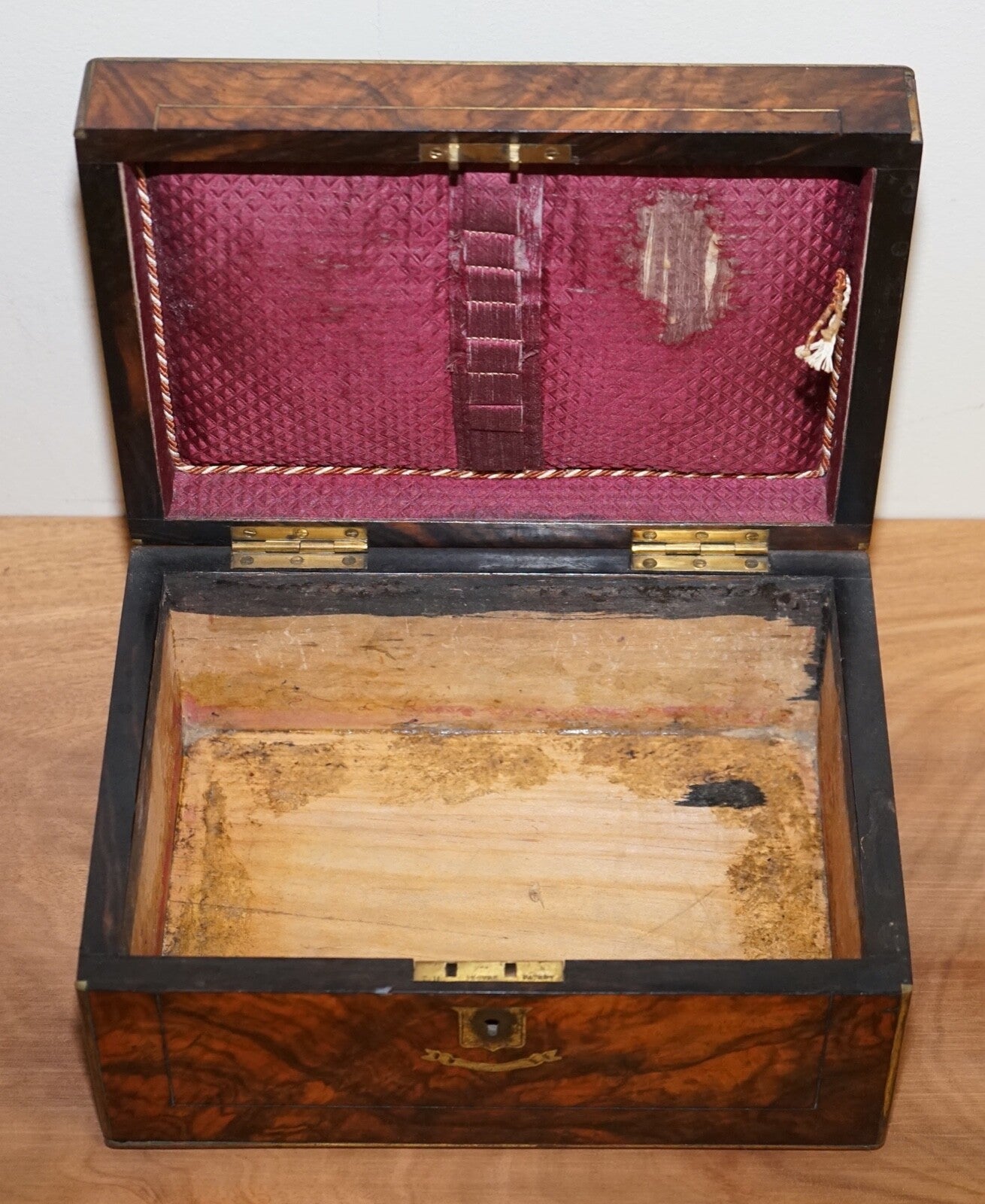 BEAUTIFUL SET OF VINTAGE BURR WALNUT SEWING STORAGE