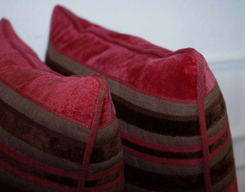 PAIR OF ALEXANDER & JAMES HUDSON STRiPEY SCATTER CUSHIONS