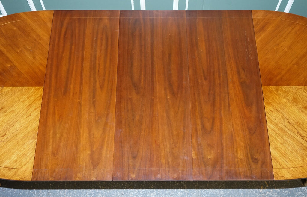KINDEL FURNITURE CHERRYWOOD & HANDPAINTED GILDWOOD EXTENDABLE DINING TABLE