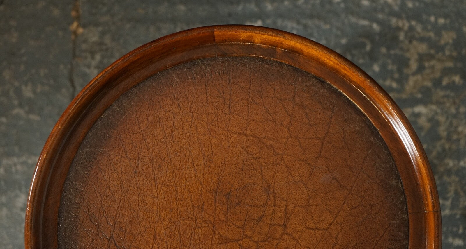 VINTAGE THEODORE ALEXANDER BROWN LEATHER TOP SIDE END WINE TABLE