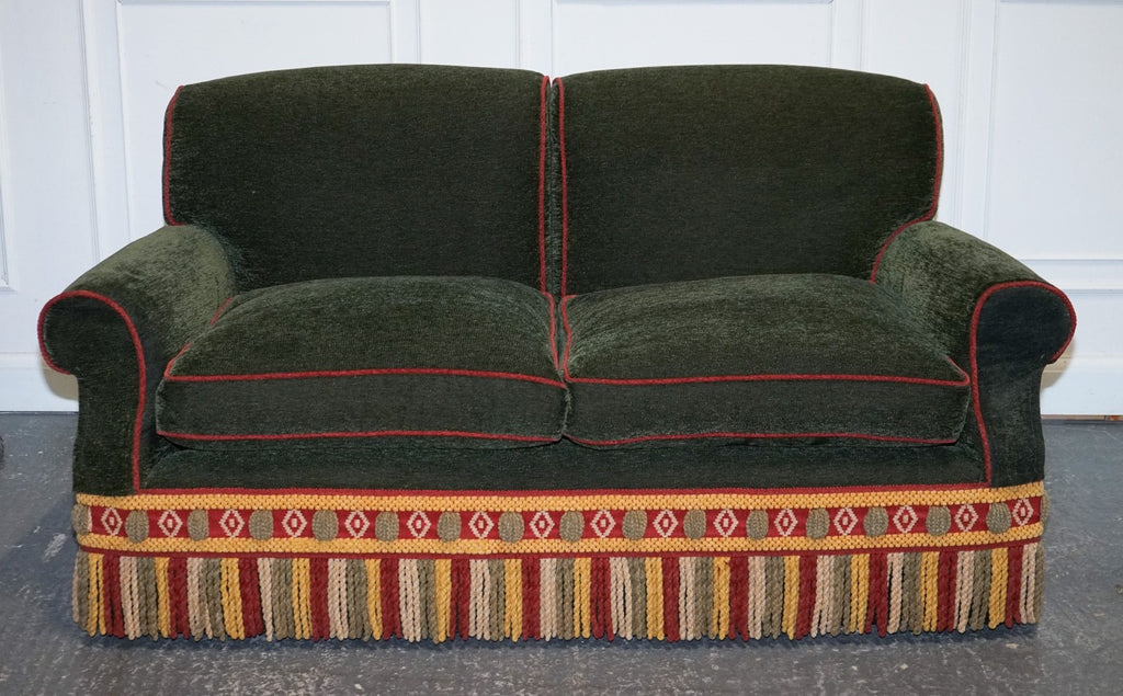 PETER DUDGEON BRITISH HANDMADE GREEN FABRIC HOWARD STYLE 2 SEATER SOFA RRP£10000