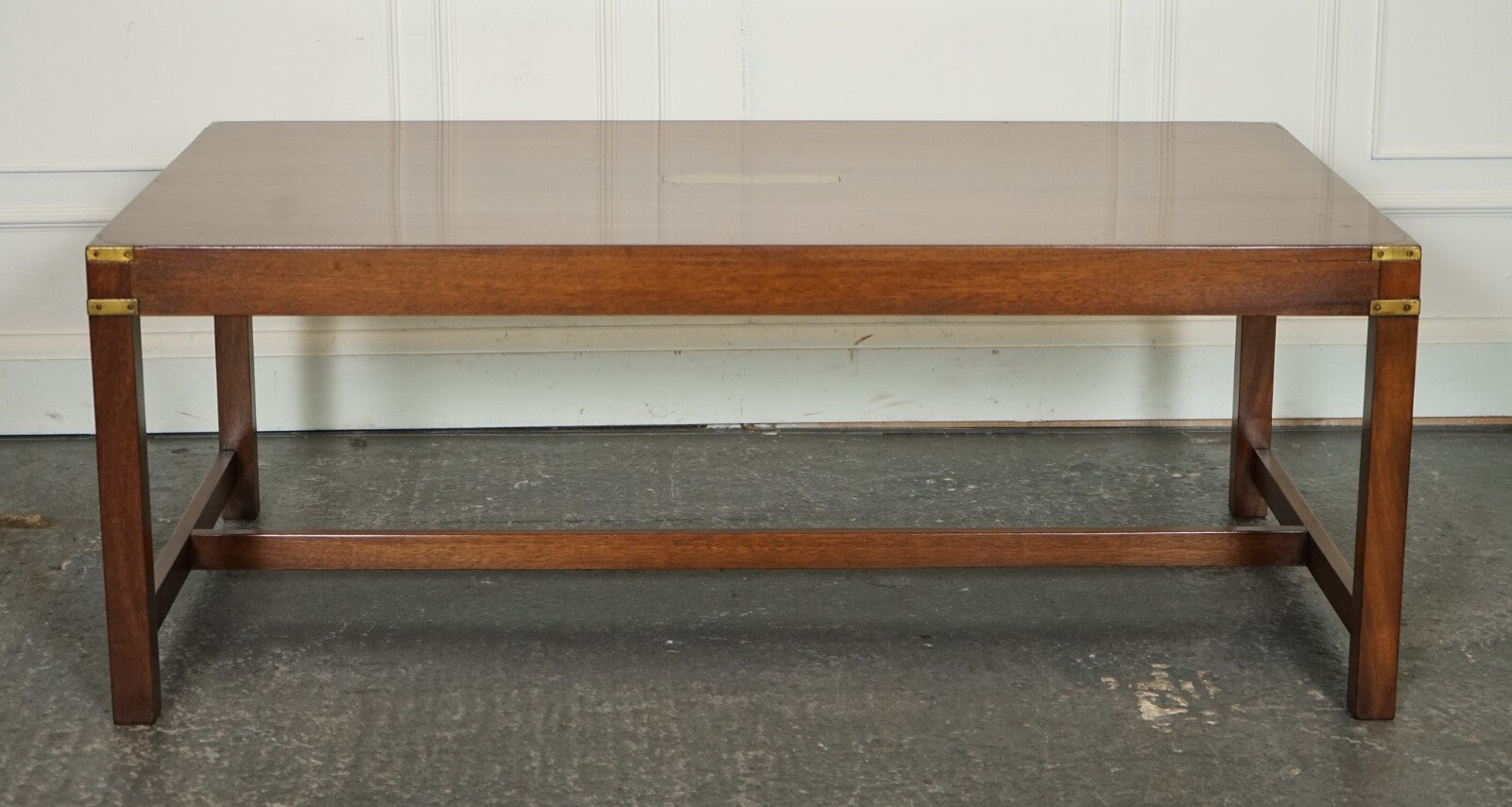 STUNNING LARGE VINTAGE HARRODS LONDON KENNEDY MILITARY CAMPAIGN COFFEE TABLE