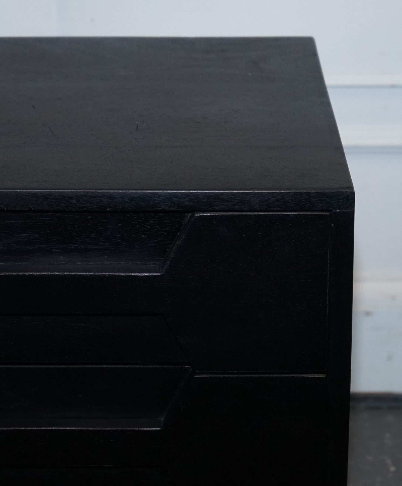 EX SHOWROOM ATKING AND THYME HEX BLACK AND GOLD BEDSIDE TABLE